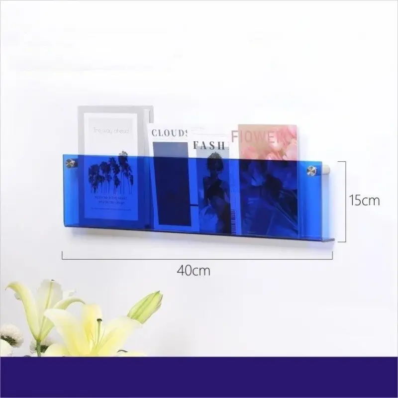 Acrylic Wall Mounted Floating Magazine Holder tag1