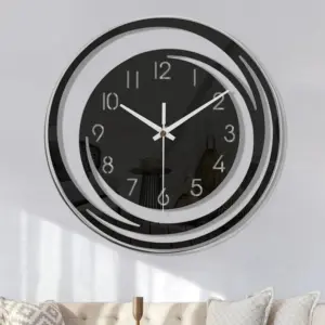 Acrylic wall clock - Scandinavian design - Black - clock