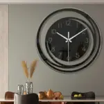 Acrylic wall clock Scandinavian design Black clock tag1