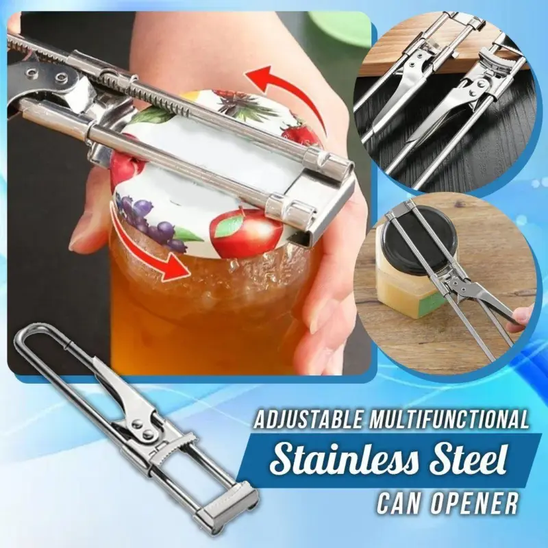 Adjustable Jar Bottle Opener Multifunctional Stainless Steel Can Opener tag1