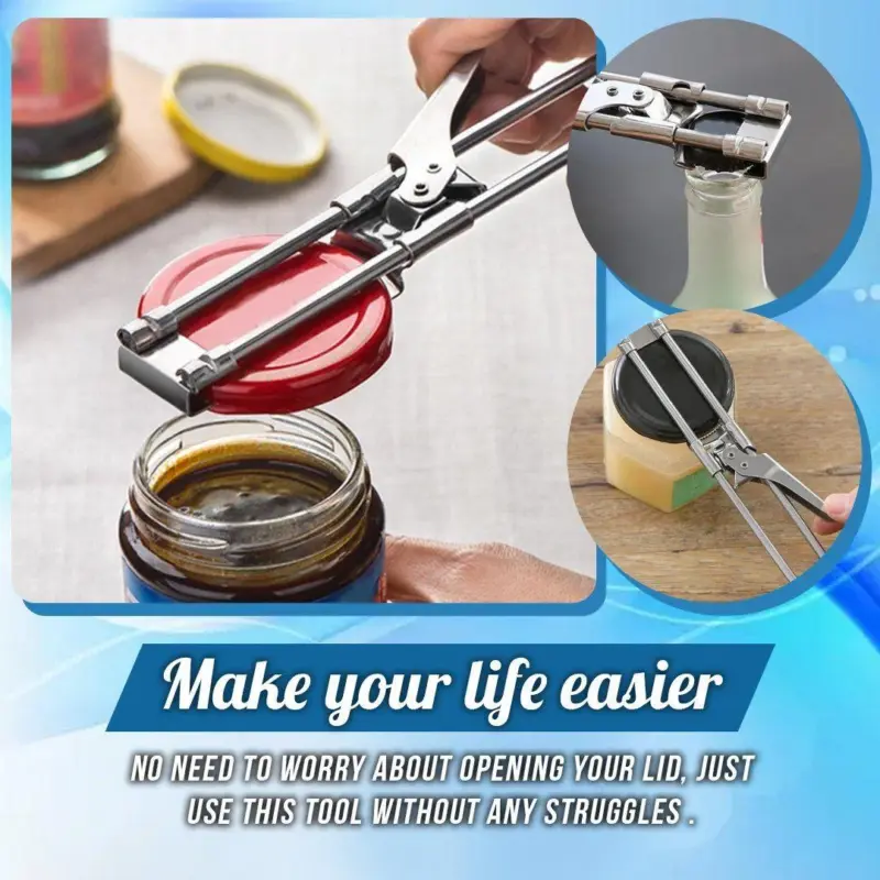 Adjustable Jar Bottle Opener Multifunctional Stainless Steel Can Opener tag1