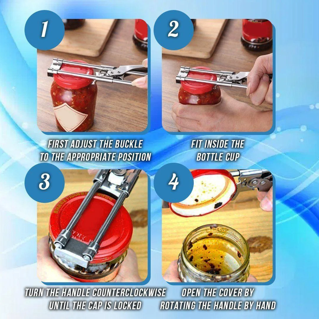 Adjustable Jar & Bottle Opener Multifunctional Stainless Steel Can Opener -  - #tag1#