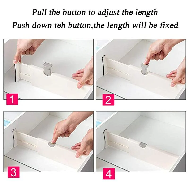 Adjustable Storage Drawers Divider Retractable Plastic Drawer Partition Holder -  - #tag1#