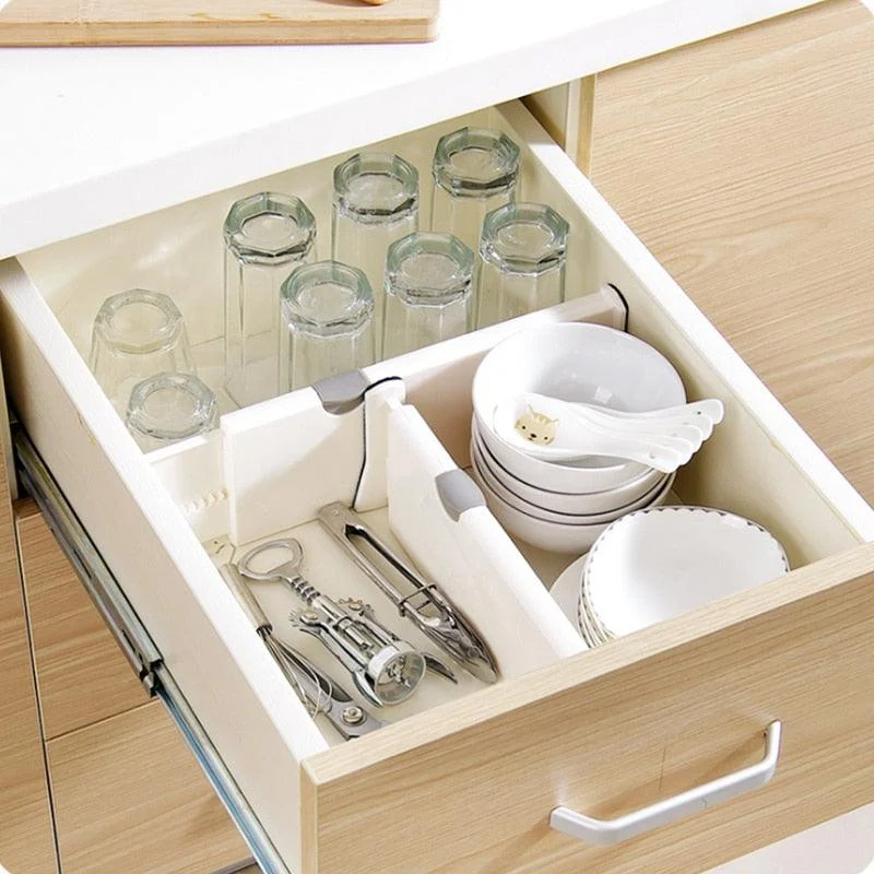Adjustable Storage Drawers Divider Retractable Plastic Drawer Partition Holder -  - #tag1#
