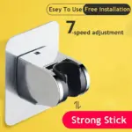 Adjustable shower head holder suction cup no drilling required tag1