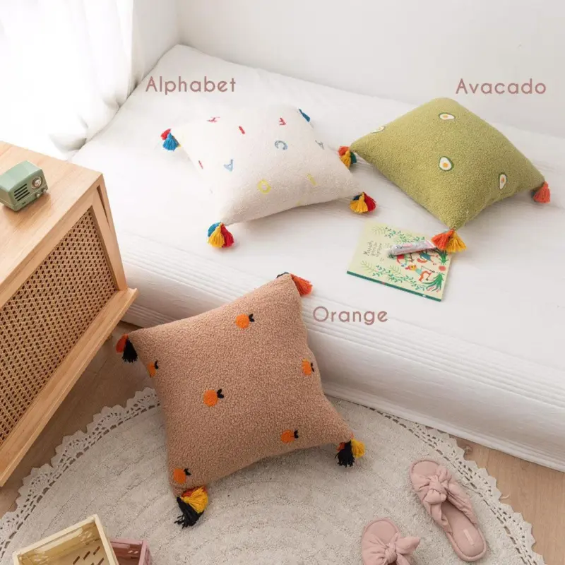 Adorable Embroidered Kids Room Pillow tag1