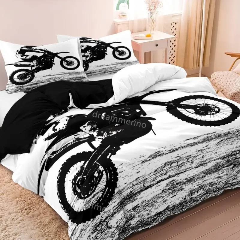 Adventure Duvet Motorcycle Printed Duvet Cover Bedding Set tag1