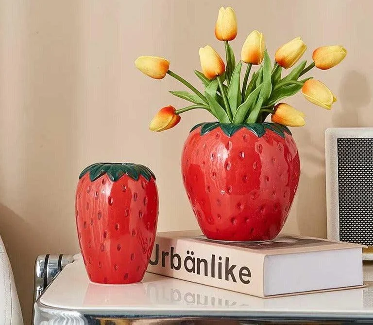 Aesthetic Bando Strawberry Vase -