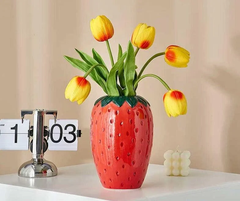 Aesthetic Bando Strawberry Vase -