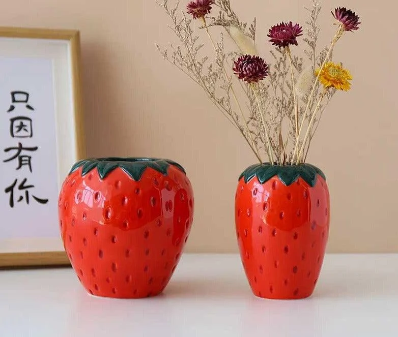 Aesthetic Bando Strawberry Vase -