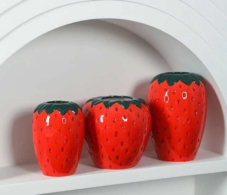 Aesthetic Bando Strawberry Vase -