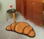 Aesthetic Bedroom Tufted Croissant Rug