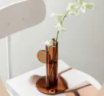 Aesthetic Brown Acrylic Cylinder Bud Vase