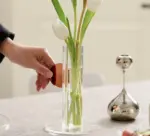 Aesthetic Brown Acrylic Cylinder Bud Vase