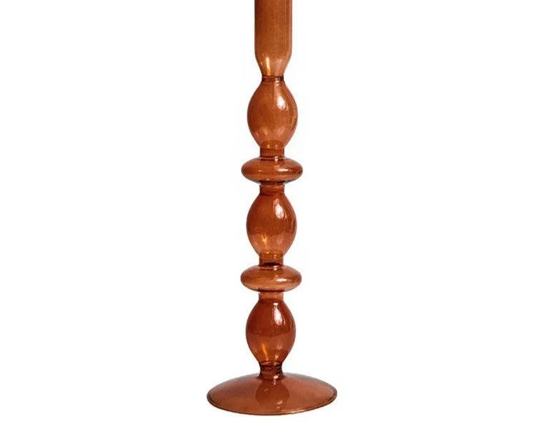 Aesthetic Brown Wavy Candle Holders -