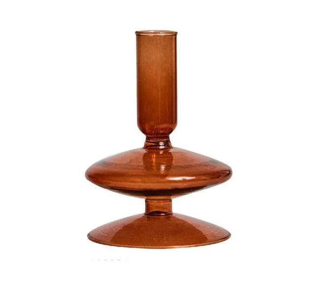 Aesthetic Brown Wavy Candle Holders -