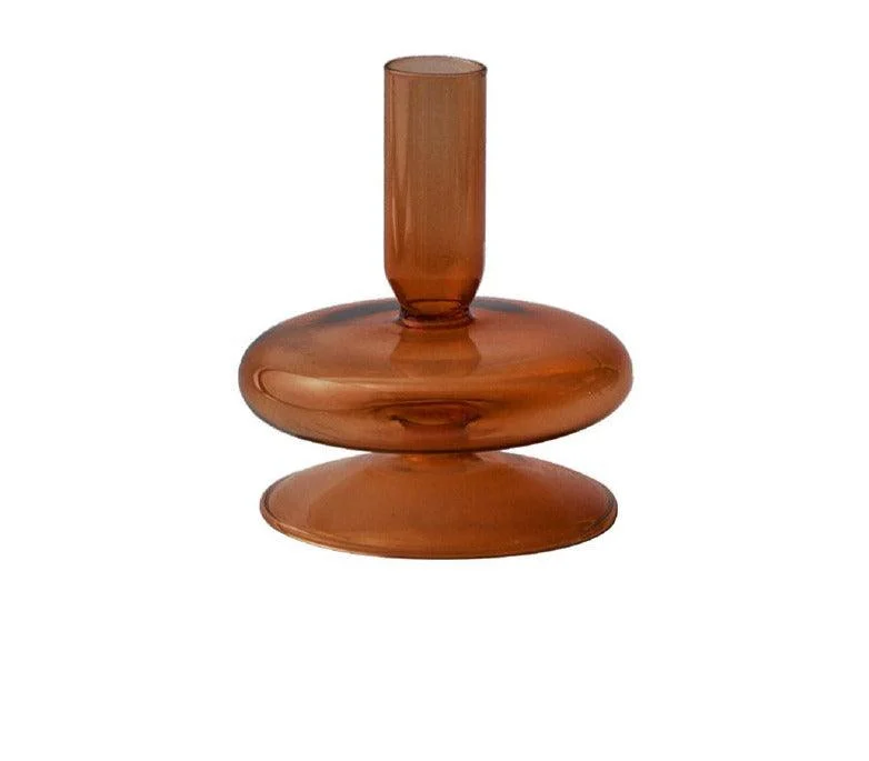 Aesthetic Brown Wavy Candle Holders -