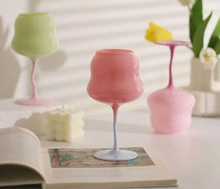 Aesthetic Candy Colored Wine Glass Cup -