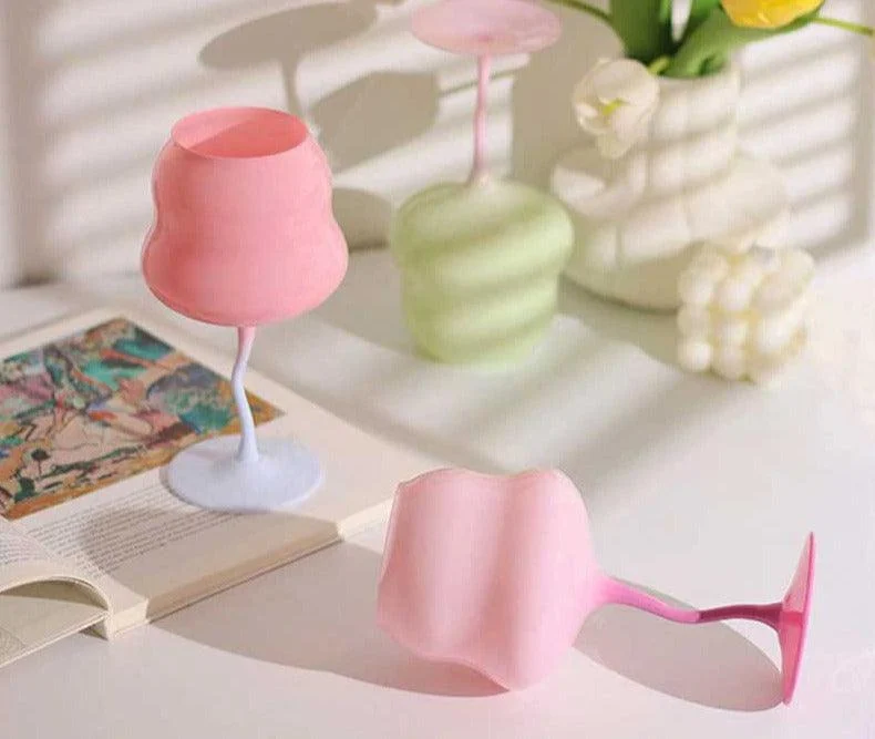 Aesthetic Candy Colored Wine Glass Cup -