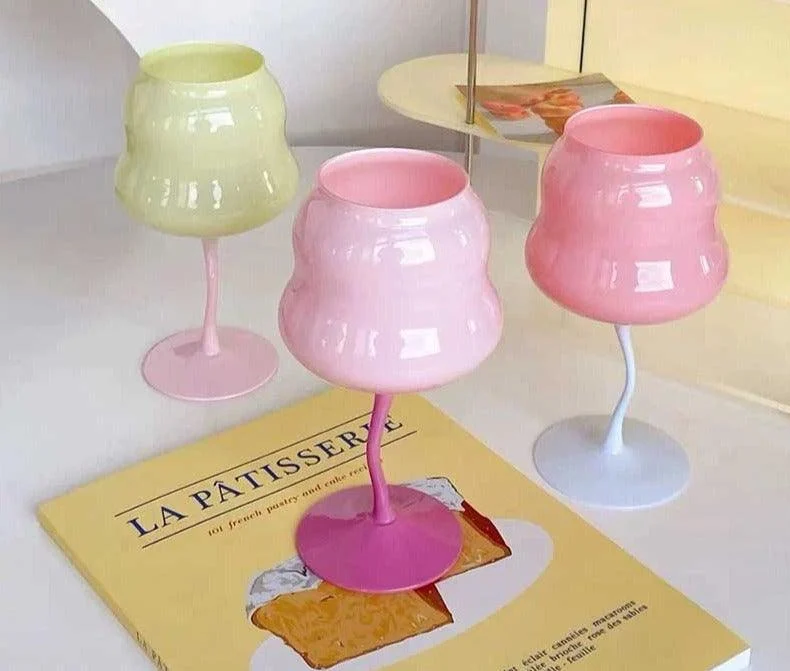 Aesthetic Candy Colored Wine Glass Cup -
