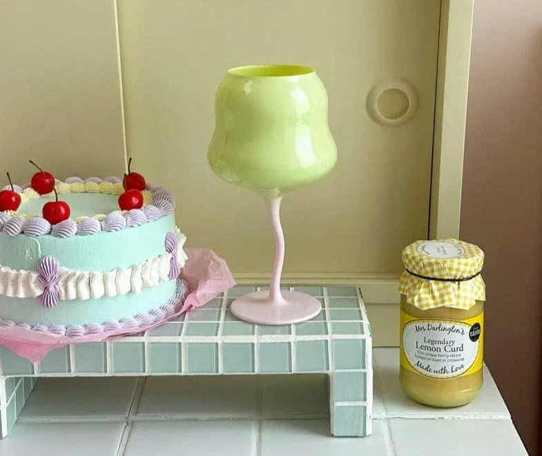 Aesthetic Candy Colored Wine Glass Cup -