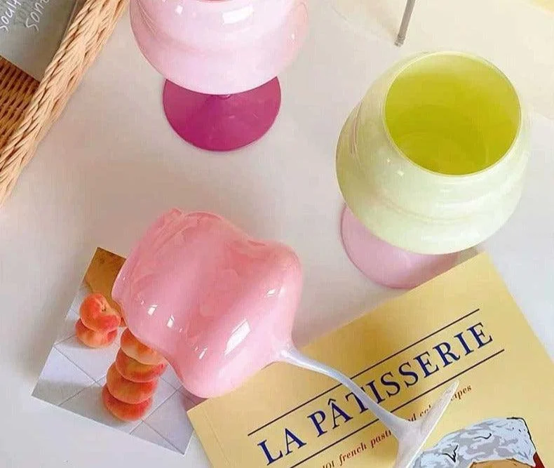 Aesthetic Candy Colored Wine Glass Cup -