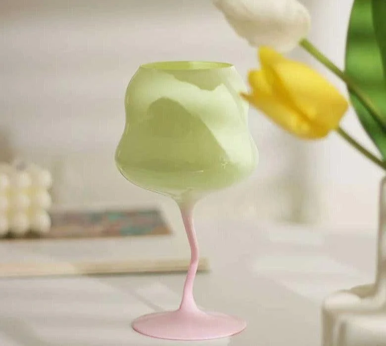 Aesthetic Candy Colored Wine Glass Cup -