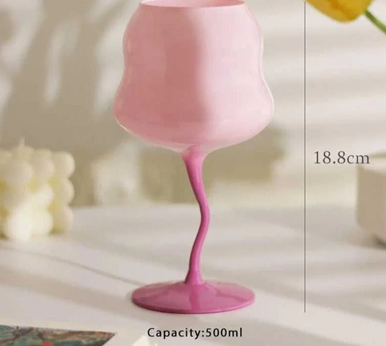 Aesthetic Candy Colored Wine Glass Cup -