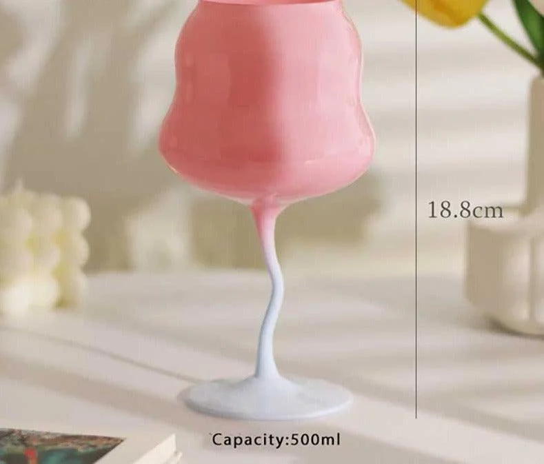Aesthetic Candy Colored Wine Glass Cup -