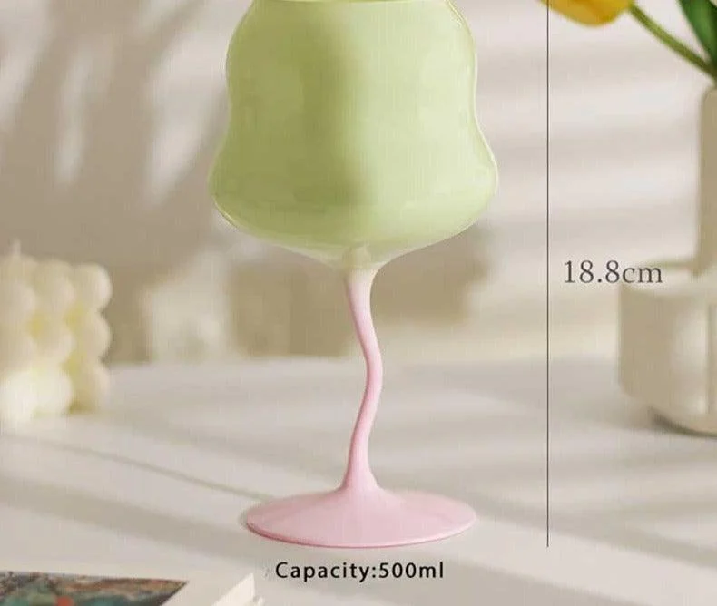 Aesthetic Candy Colored Wine Glass Cup -