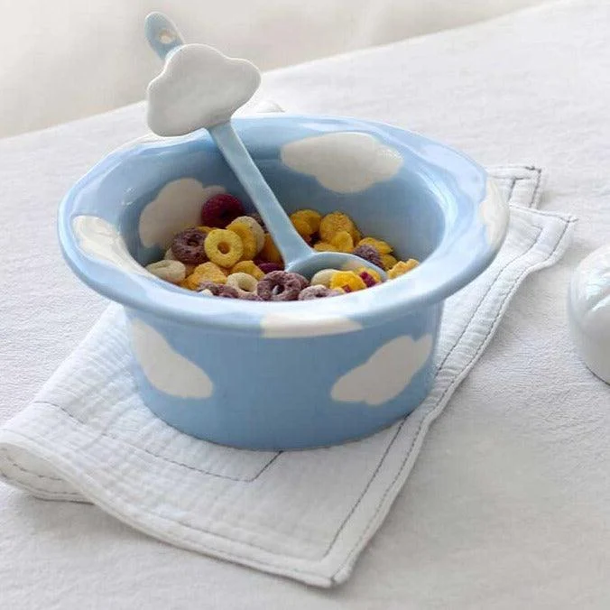 Aesthetic Ceramic Cloud Mug Bowl Set -