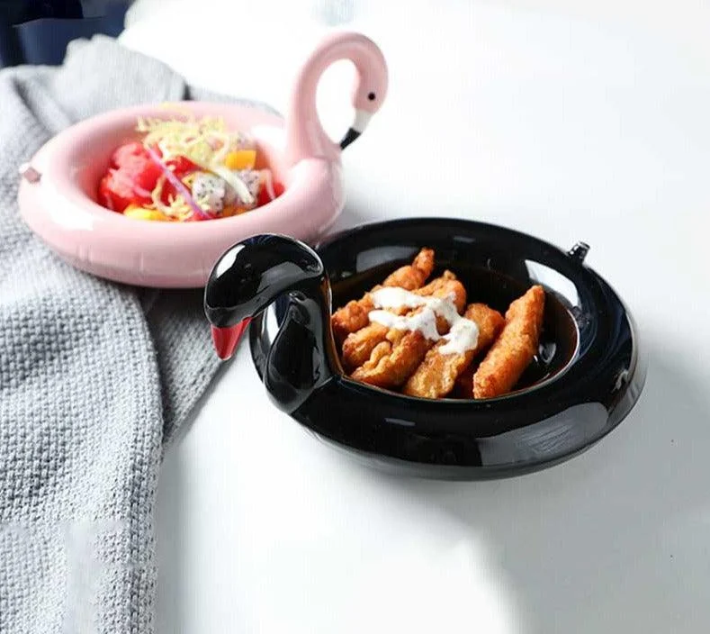 Aesthetic Ceramic Flamingo Swan Unicorn Bowl Dessert Plate -