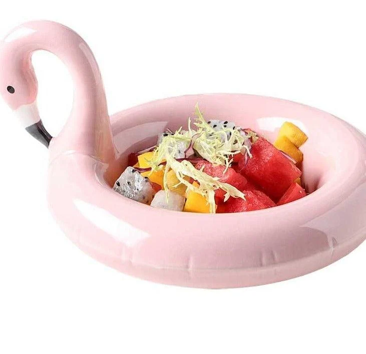 Aesthetic Ceramic Flamingo Swan Unicorn Bowl Dessert Plate -