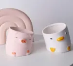Aesthetic Ceramic Pig Duck Planter Pot