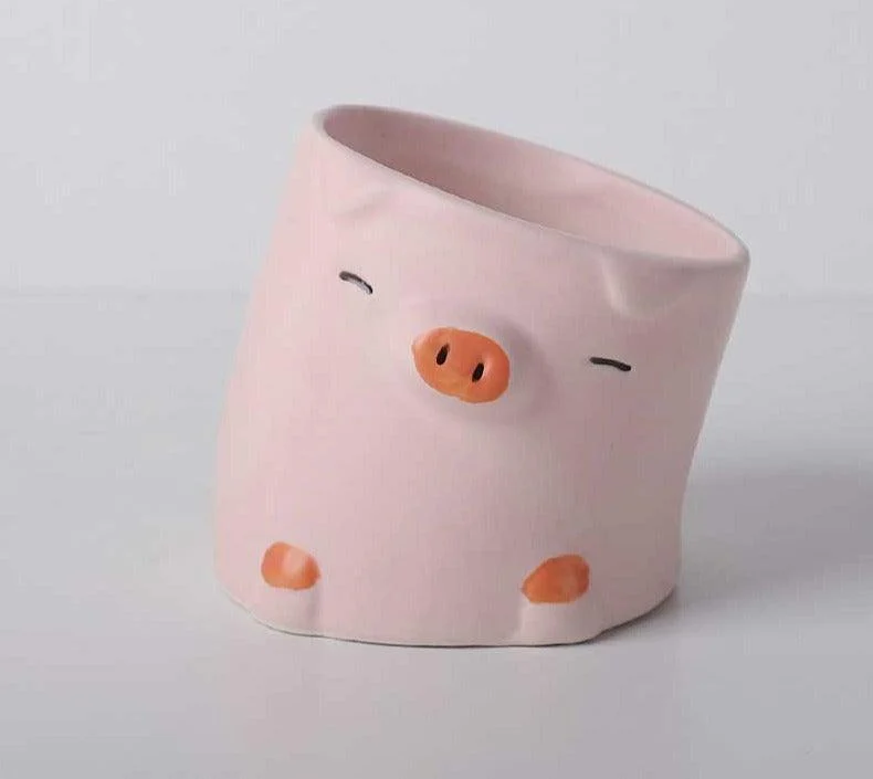 Aesthetic Ceramic Pig Duck Planter Pot -