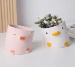 Aesthetic Ceramic Pig Duck Planter Pot