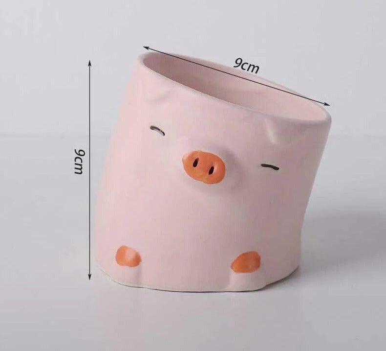 Aesthetic Ceramic Pig Duck Planter Pot -