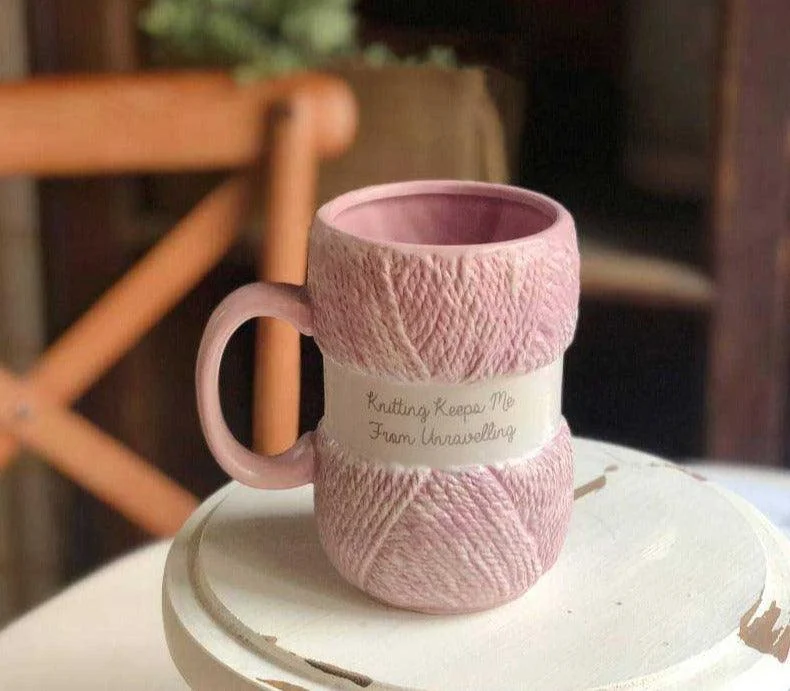 Aesthetic Ceramic Wool Mug -