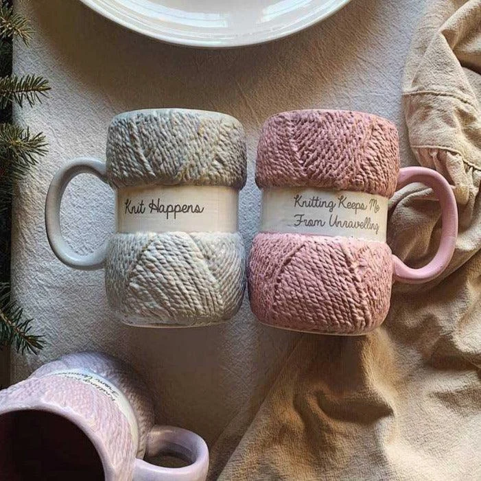 Aesthetic Ceramic Wool Mug -