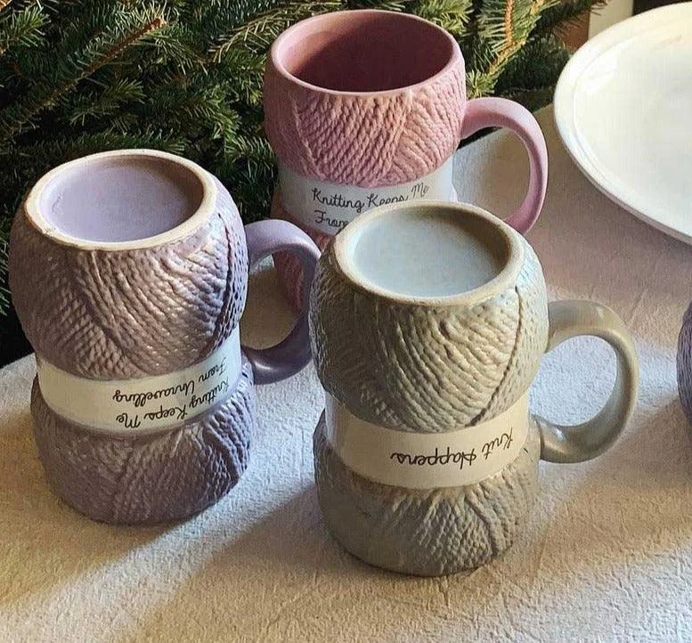 Aesthetic Ceramic Wool Mug -