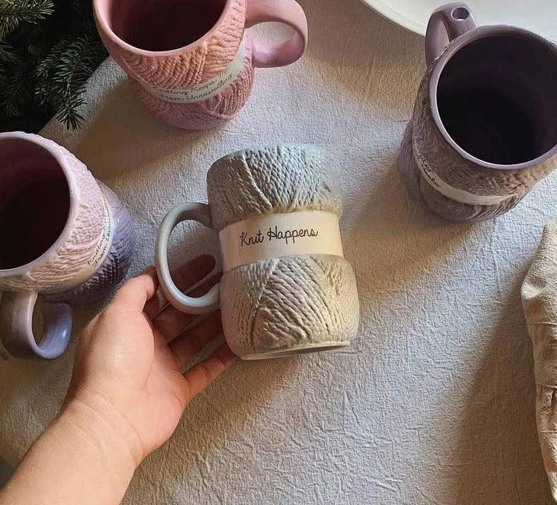 Aesthetic Ceramic Wool Mug -