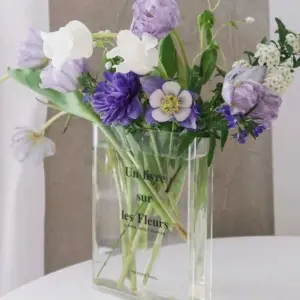 Aesthetic Clear Acrylic Book Vase - 