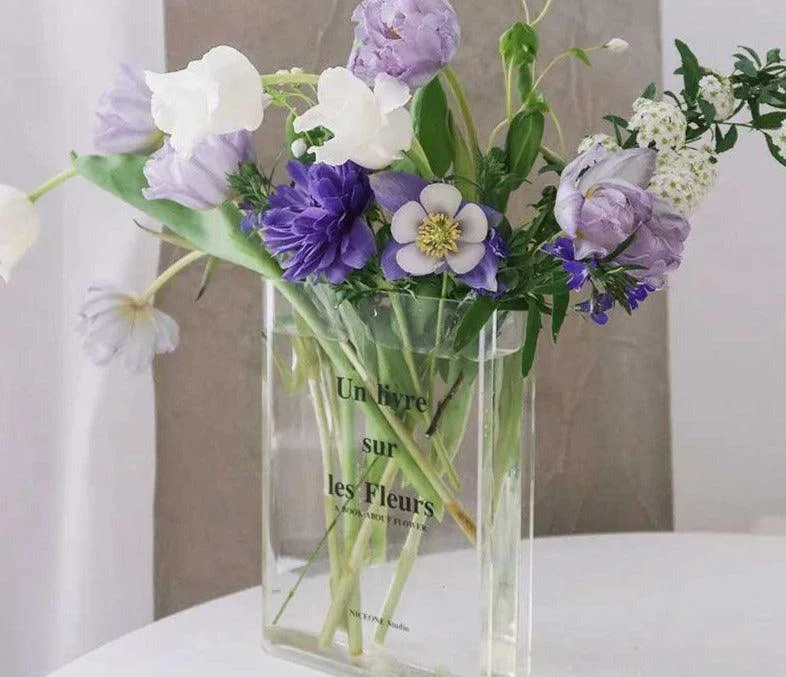 Aesthetic Clear Acrylic Book Vase -