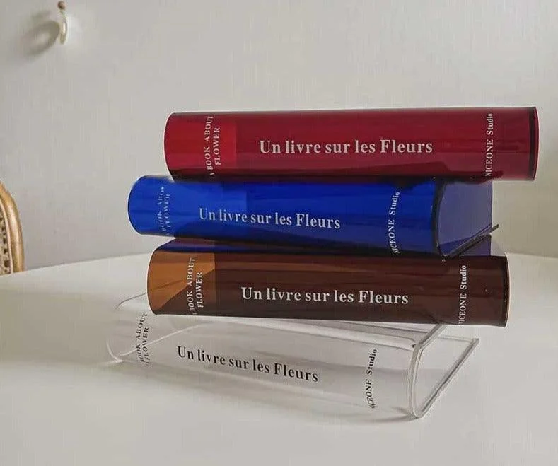 Aesthetic Clear Acrylic Book Vase -