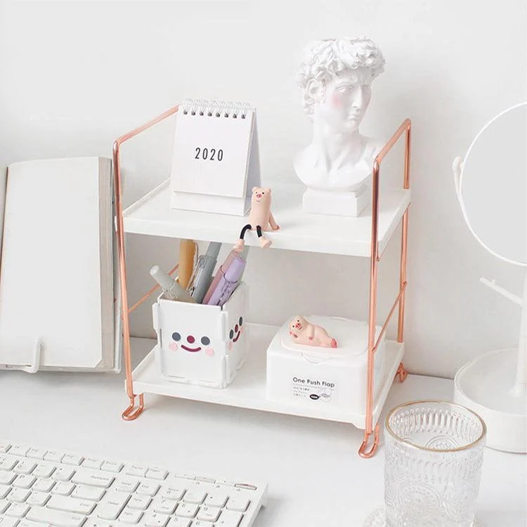 Aesthetic Desk Rose Gold Storage Rack -  - #tag1#