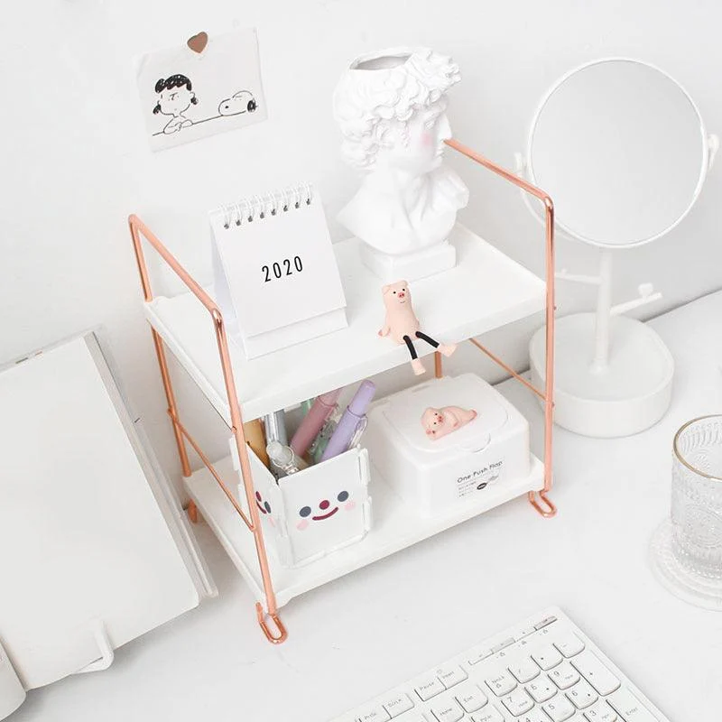 Aesthetic Desk Rose Gold Storage Rack -  - #tag1#