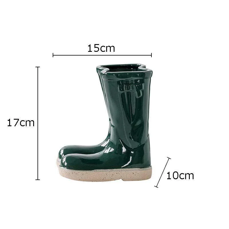 Aesthetic Farmhouse Ceramic Rain Boot Vase -