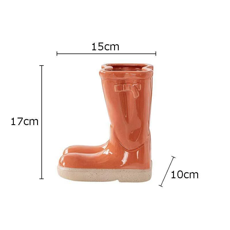 Aesthetic Farmhouse Ceramic Rain Boot Vase -