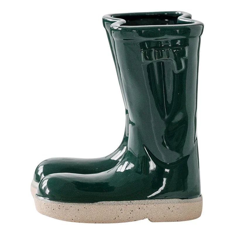 Aesthetic Farmhouse Ceramic Rain Boot Vase -