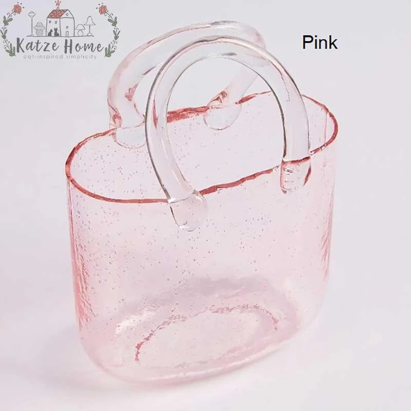 Aesthetic Flower Glass Basket Vase/ Fish Tank -